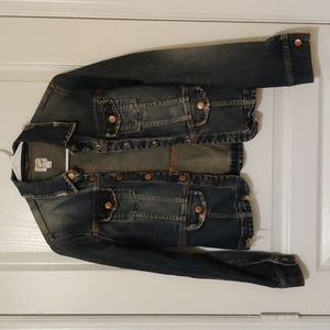 Girls small old Navy blue denim jacket with buttons